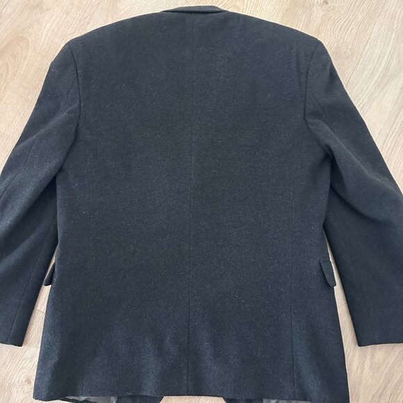 Unisex Wool Cashmere Blend Blazer Style Coat sz 40R - Marled Black - Picture 6 of 13